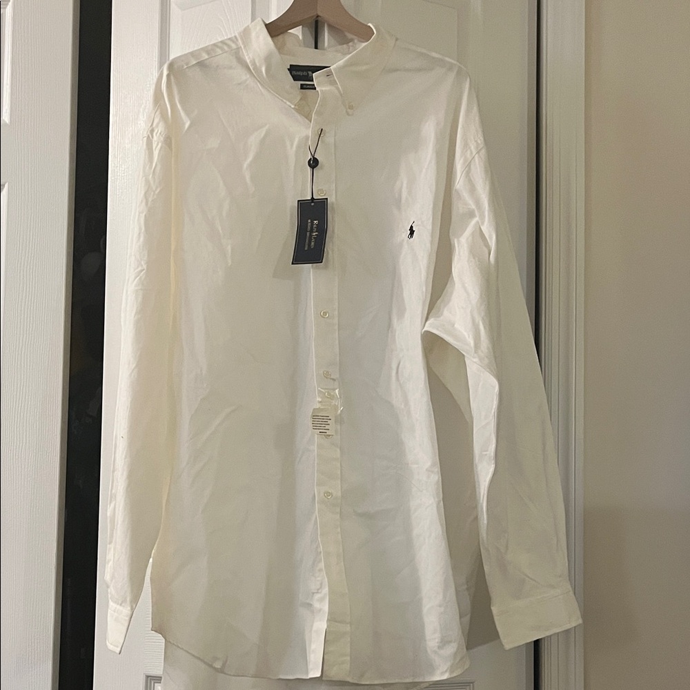 NWT Ralph Lauren Cream Button Down Shirt